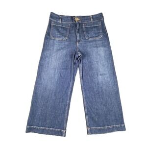 Maeve Anthropologie The Colette Jeans Women's 32 Blue Wide Leg Capsule Stretch
